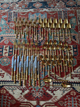 Gold Bamboo Flatware Service for 12